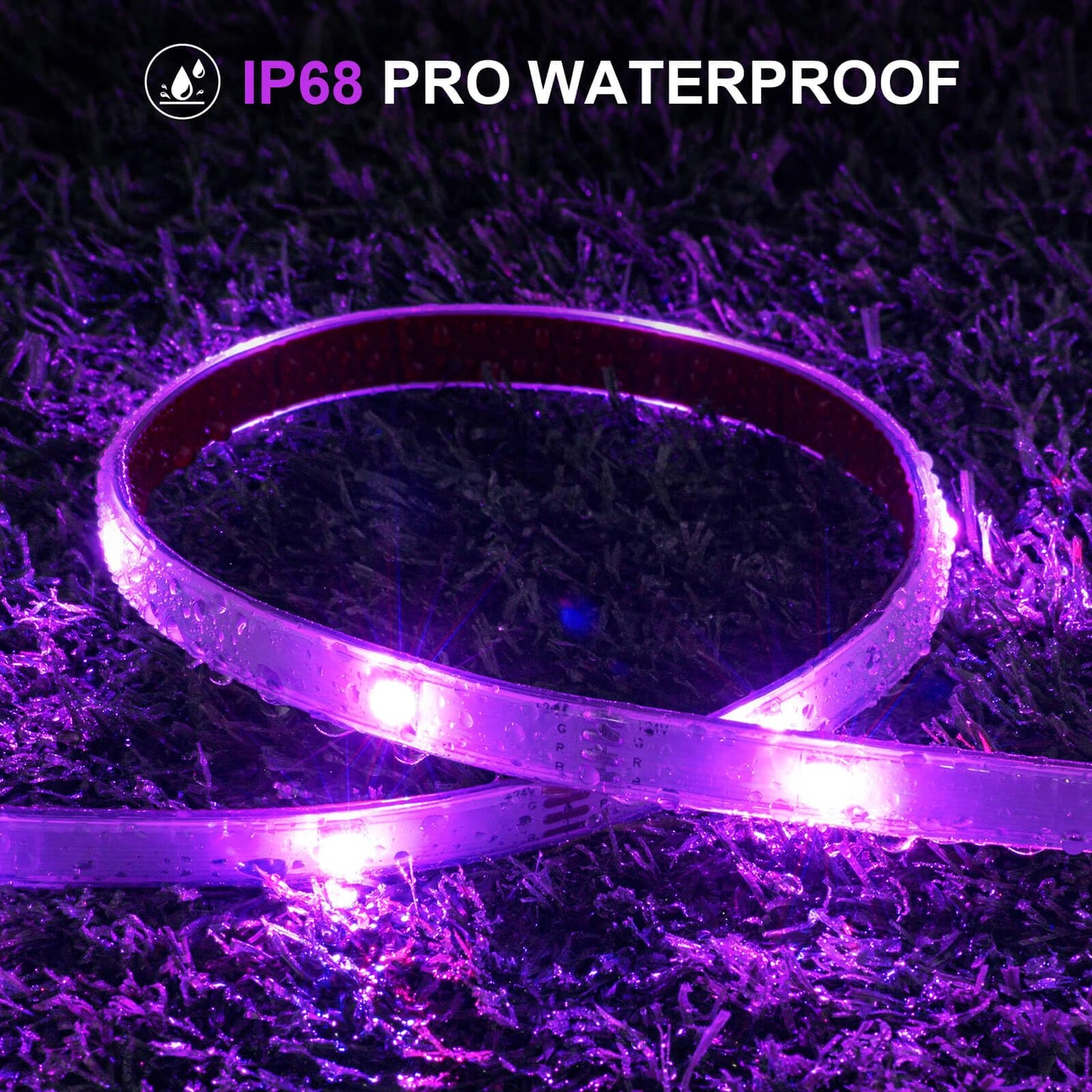 Rxment 200ft Outdoor Led Strip Lights Waterproof IP68, Remote & App Control, 36V, RGB, DIY Features, Heavy Duty, Premium+
