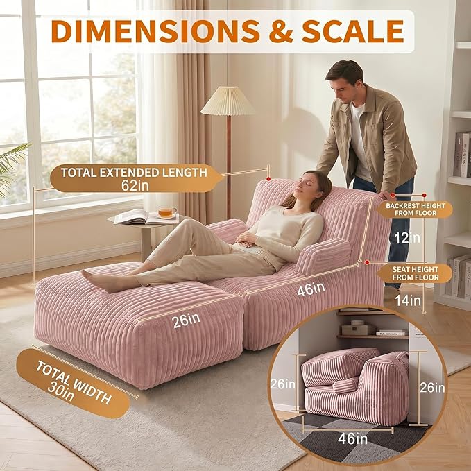 6FT Large Bean Bag Chair Lounger