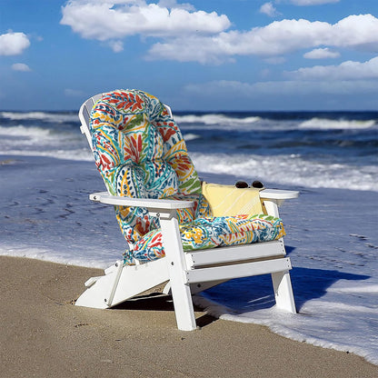 TWLEAR Indoor/Outdoor Adirondack Chair Cushions 44 x 19 x 4 Inch, Tufted Outdoor Rocking Chair Cushion, Anti-Slip High Back Patio Chair Cushions, Set of 2, Paisley Multi