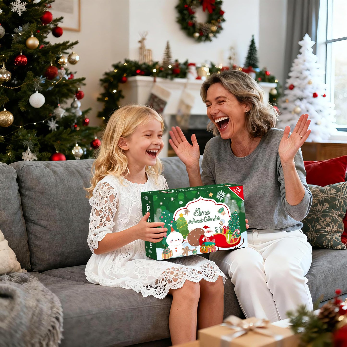 Slime Advent Calendar 2025 Kids, Christmas Countdown Calendars 24 Days of Surprises with Slime Kit Funny Gifts for Toddler Kids Teens Girls 4 5 6 7 8 9 10 11 12 Year Old