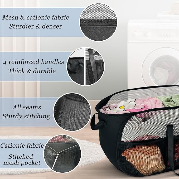 100L Extra Large Mesh Pop Up Hamper