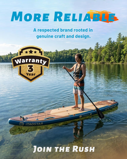 iTAOSTAR W02B 33" Inflatable Paddle Board with Seat, More Fun Inflatable Paddleboard with 5 Fins for Better Balance, Stand Up Paddle Board with Premium SUP Accessories for Adults of All Skill Levels