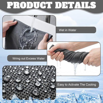 Honoson 20 Pack Cooling Towels Bulk 27 x 16 Inch Ice Breathable Soft Chilly Sweat Rag Cold Towels for Neck and Face for Hot Weather Yoga Gym Sport Running Golf Workout Fitness Camping(Dark Gray)