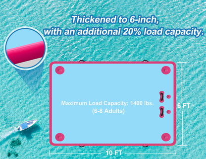 Inflatable Floating Dock for Lakes, Thick and Extra Wide Lake Floats for Adults, Non-Slip Air Dock Platform with Portable Carrying Bag, Floating Platform Island for Pool Beach Ocean