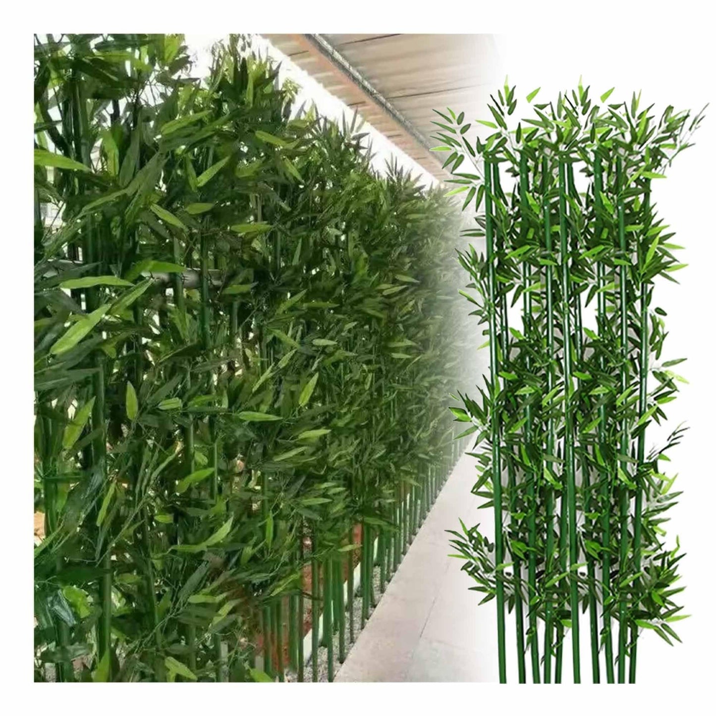 Artificial Green Bamboo Plant Balcony Privacy Screen Plants Privacy Fence for Outdoor Garden Terrace Courtyard Entrance(100cm/3.3ft)