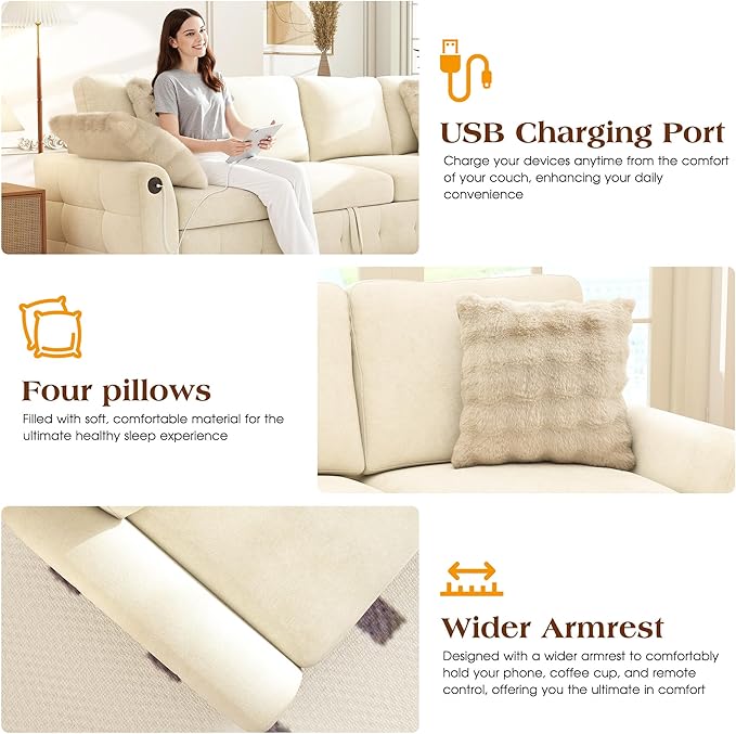 Ihanherry L-Shaped Sectional Sofa Bed
