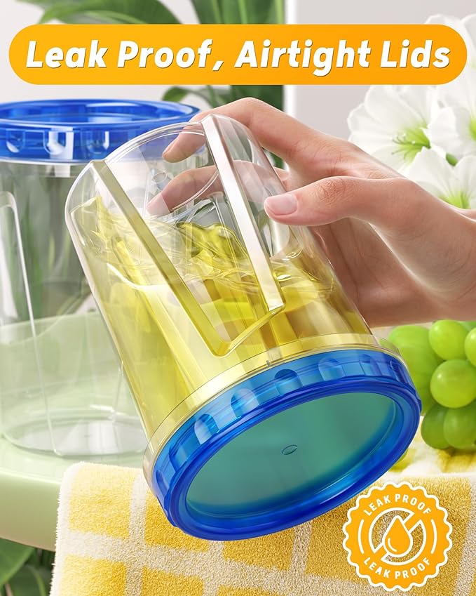 6 Pack-34 oz Freezer Storage Containers, Plastic Food Storage Containers