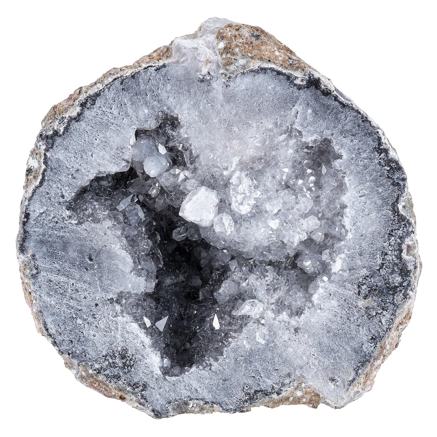 moonsix 0.22-0.44 Lb Natural Quartz Geode Agate Stone Healing Crystal Cluster Mineral Specimen for Positive Energy, Reiki, Wicca, Home Office Decor