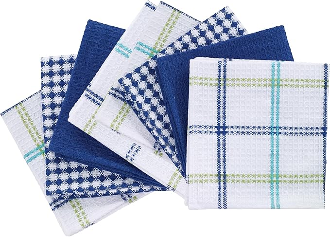 T-Fal Premium Waffle Dish Cloths, Super Soft Long Lasting 100% Cotton Flat