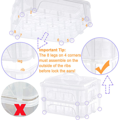 New brothread 3 Layers Stackable Clear Storage Box/Organizer for Holding 60 Spools Home Embroidery & Sewing Thread (Spool Size Requirement: Height≤5.6cm; Width≤4.3cm)