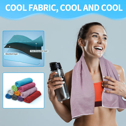 Honoson 70 Pcs Cooling Towel Bulk - Neck & Face Cool Chilly Towels Microfiber Breathable Sport Sweat Rag for Gym, Yoga, Travel, Camping, Running, Outdoor (Multicolor)
