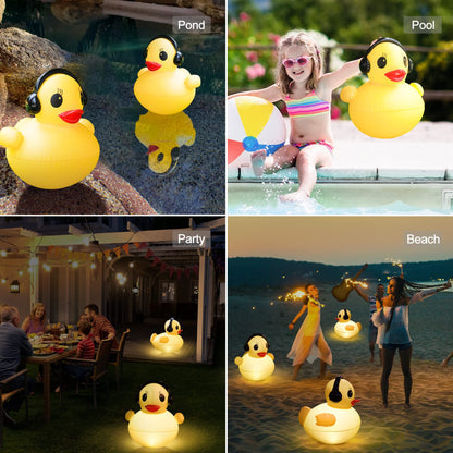 Solar Float Lights for Swimming Pool, Waterproof Pool Lights, 42 cm, Floating Light for Pond Duck Shape, Solar Powered Inflatable Solar Lamp for Pools, Ponds, Garden-2pcs