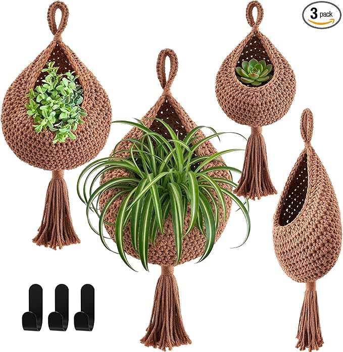 Honeydak Boho Decor Hanging Wall Baskets