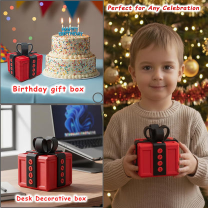 Annoying Gift Box with Screws, 3D Printed Puzzle Money Gift Box, Large Surprise Prank Box for Cash, Christmas Birthday Holiday Gag Gift (Red Black)