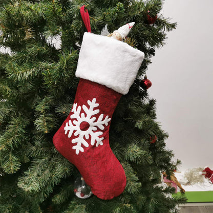 Christmas Stockings, 2 Pcs 18 inches Christmas Stockings, Burlap with Large Plush Cuff Stockings, for Family Holiday Xmas Party Decorations