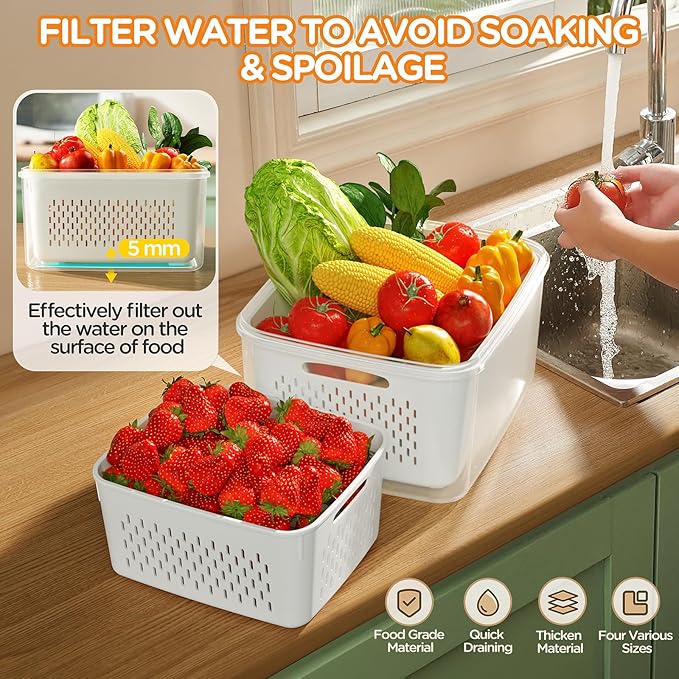 6 PCS Fruit Storage Containers for Fridge