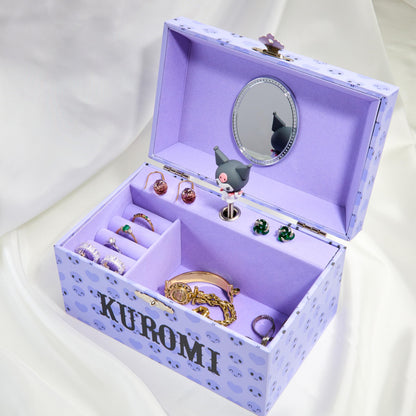 Hello Kitty Sanrio Kuromi Musical Jewelry Box for Girls Teens Women Kawaii Wind Up Music Box Jewelry Organizer Ring Holder Gifts for Women (Purple Kuromi)