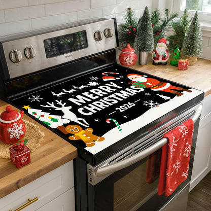 HOMETITUTE Nativity Scene Stove Top Cover 28x20 Inch Glass Top Protector Christmas Religious Kitchen Counter Mat Heat Resistant Silicone Cooktop Cover Holiday Decoration