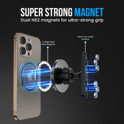 BARENDA Magnetic Phone Holder for Gym with Dual-Sided N52 Super Magnets, Strong Magnetic Phone Mount for All Phones, Attaches to Metal Surfaces, Portable Gym Accessories for Men & Women, Secure Grip