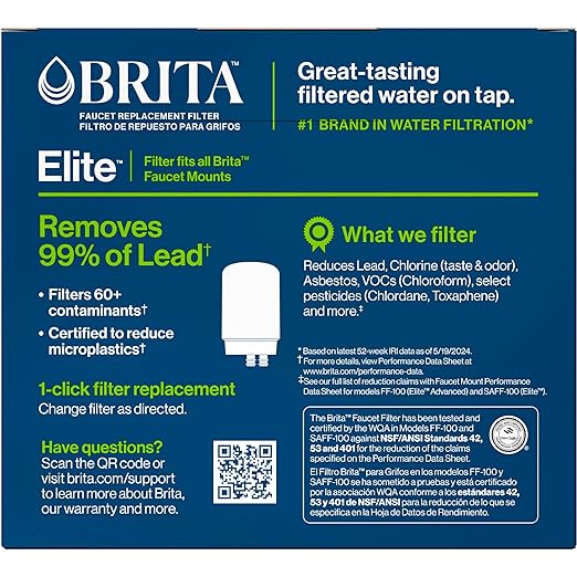 Brita Replacement Water Filter for Faucet Mount, Removes 99% of Lead, Sink