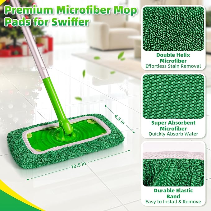 Reusable Microfiber Mop Pads Compatible