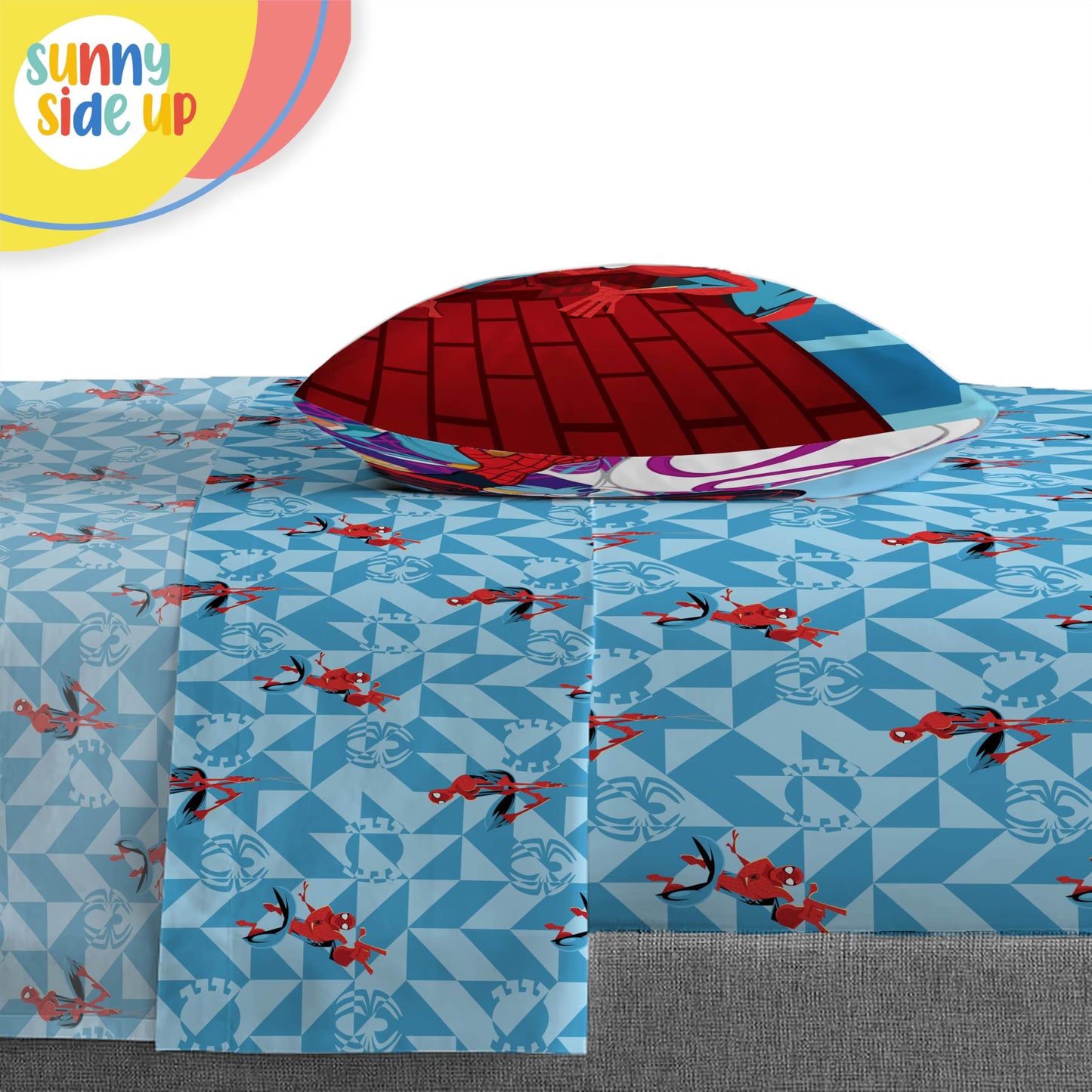 Sunny Side Up Kids Comforter Set Includes Sheets and Pillow Covers - Soft and Cozy Bed Set for Stylish Room Decor, Gray - Spiderman, 4 Piece Toddler Bedding