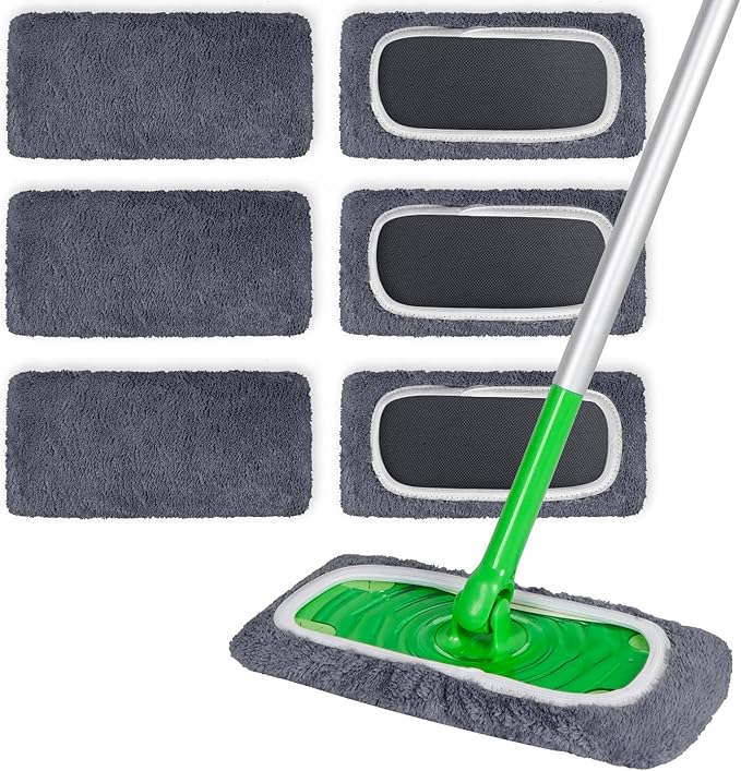 6 Pack Reusable Microfiber Mop Pads Compatible