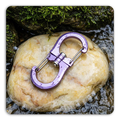 FresKaro 1kN Carabiner Clips, Heavy Duty Double-Ended Wire Gate Carbineers, Small Non Locking Carabiners, Key Clip and Keychain Hook, Strong Aluminum Spring Snap Karabiners, 360 Swivel, Purple 5pcs