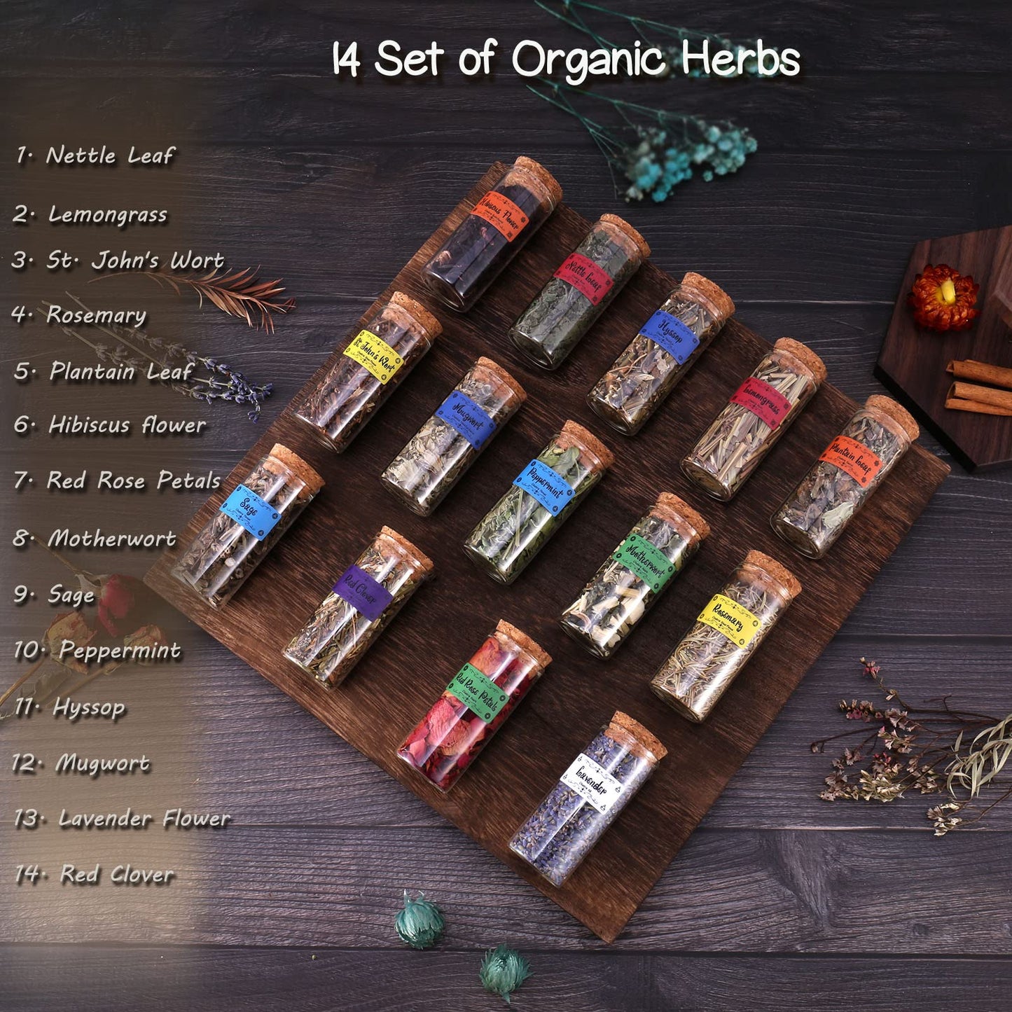 Cikuco Witchcraft Supplies Kit for Witch Spells,63PCS Witch Stuff,Wiccan Supplies and Tools,Including Herbs for Witchcraft,Crystals and Healing Stones,Spell Candles,Wiccan Starter Kit