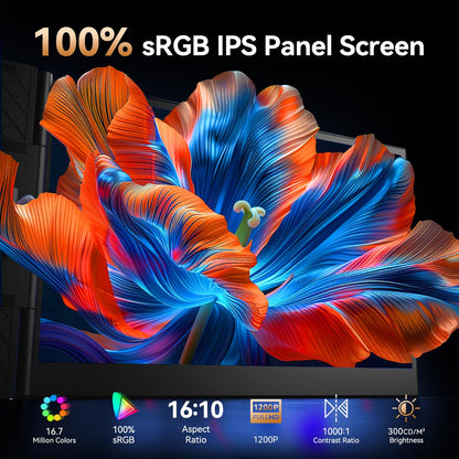 Laptop Screen Extender - Ultra-Thin 1.3lbs 14" FHD IPS Dual Portable Monitor Extension for Laptop, Attachment Plug & Play for 13-17" Laptops, Second Extra Travel Display for Windows/Mac/Android