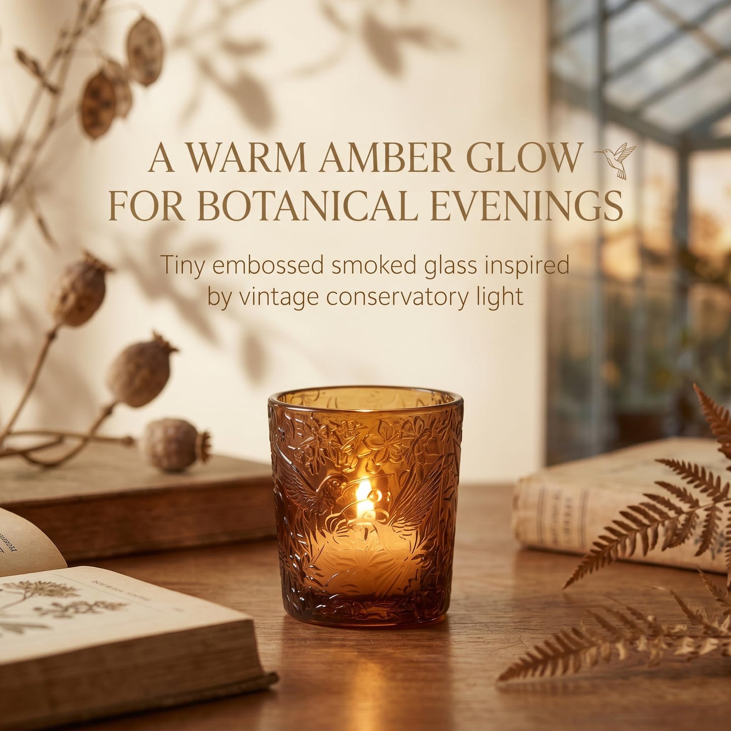 Mocha Hummingbird Tealight Holders, 6 Pack