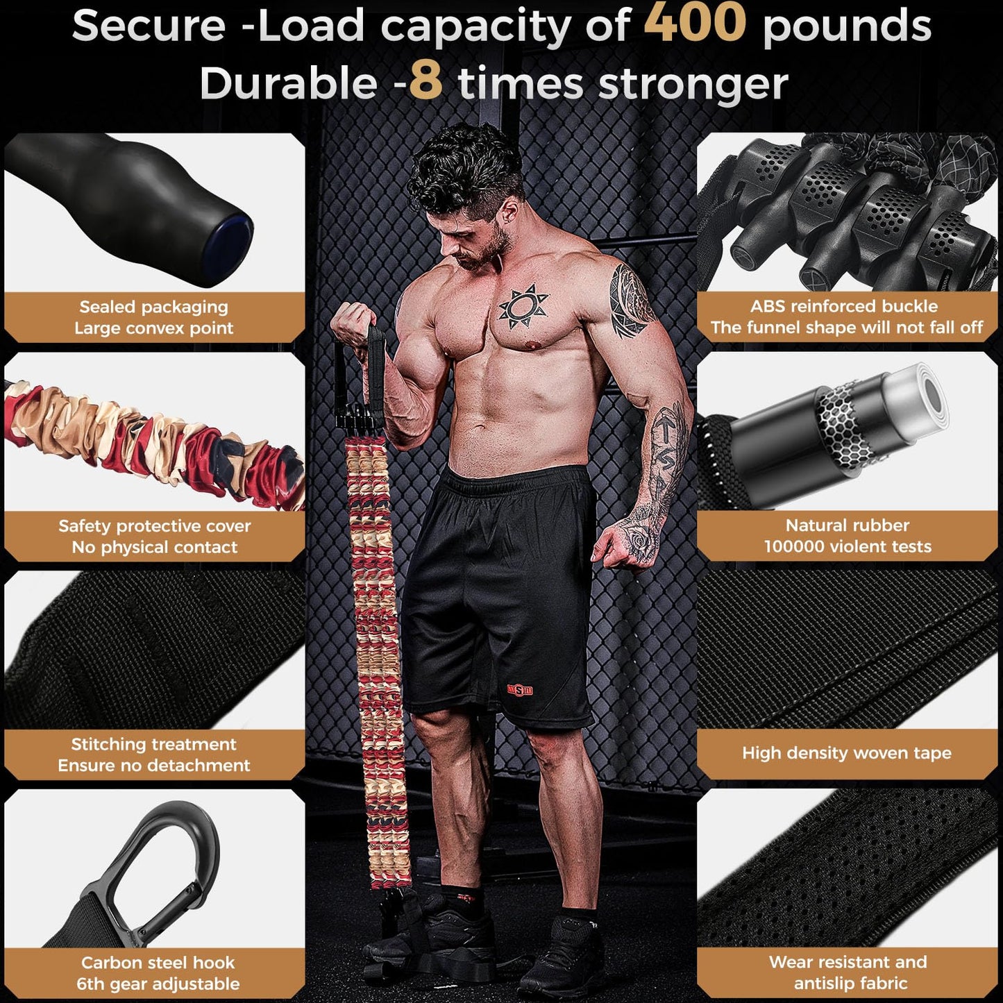 Innstar Pull Up Assistance Bands, 3 Heavy-Duty Adjustable Pull Up Bands Set, Pull Up Bands Assistance Bands for Enhanced Strength Training