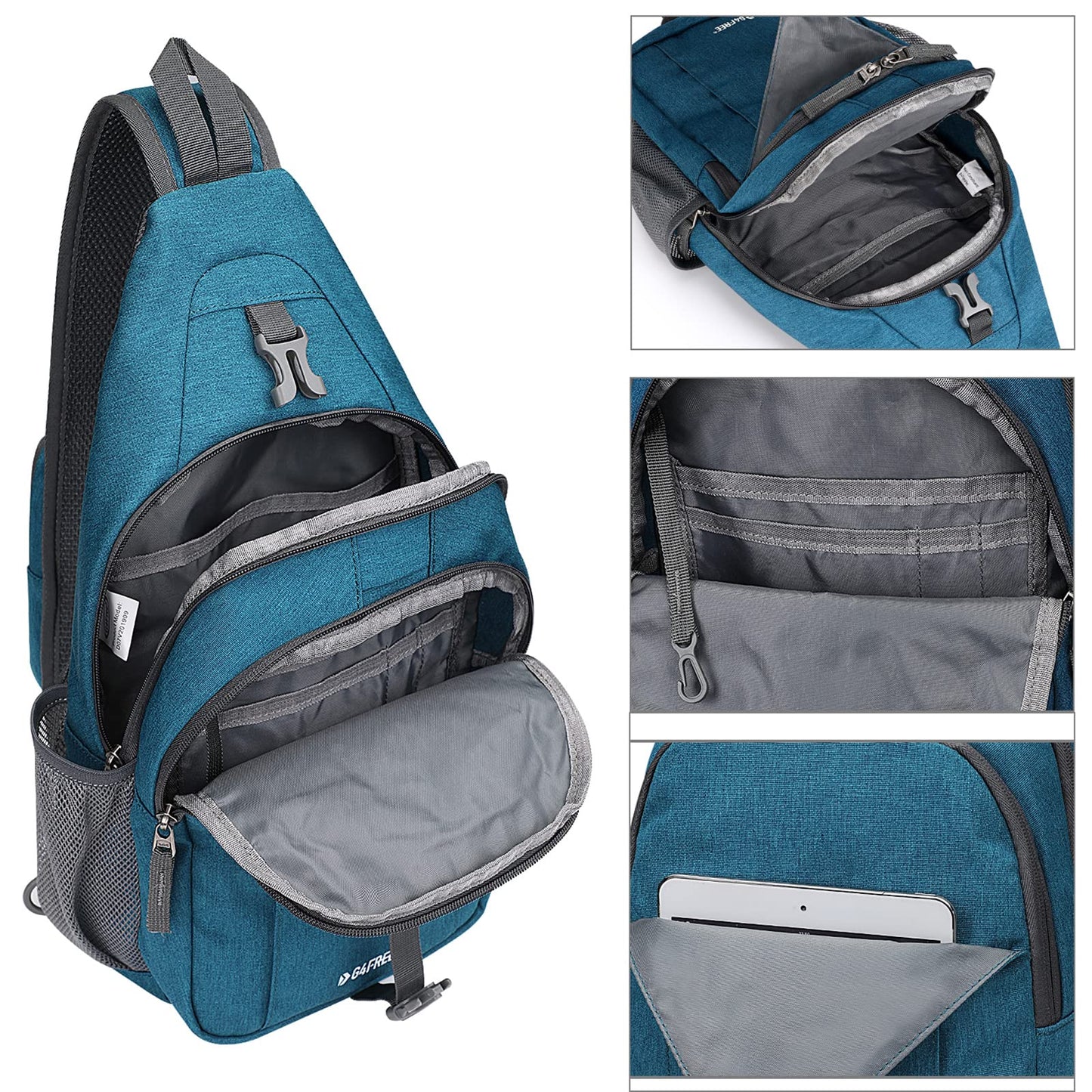 G4Free Sling Bag RFID Blocking Sling Backpack Crossbody Chest Bag Daypack for Hiking Travel