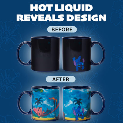Silver Buffalo Disney Lilo and Stitch Space to Beach Heat Reveal Ceramic Mug, 20 Ounces
