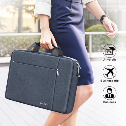 Ferkurn Laptop Bag Case Sleeve 15 15.6 16 inch for Women Men Compatible with 15"/16" MacBook Pro/Air M4/M3/M2/M1, Surface Laptop 6/5/4 Book, XPS 15, HP Pavilion, Lenovo, Acer, ASUS, Samsung, Grey