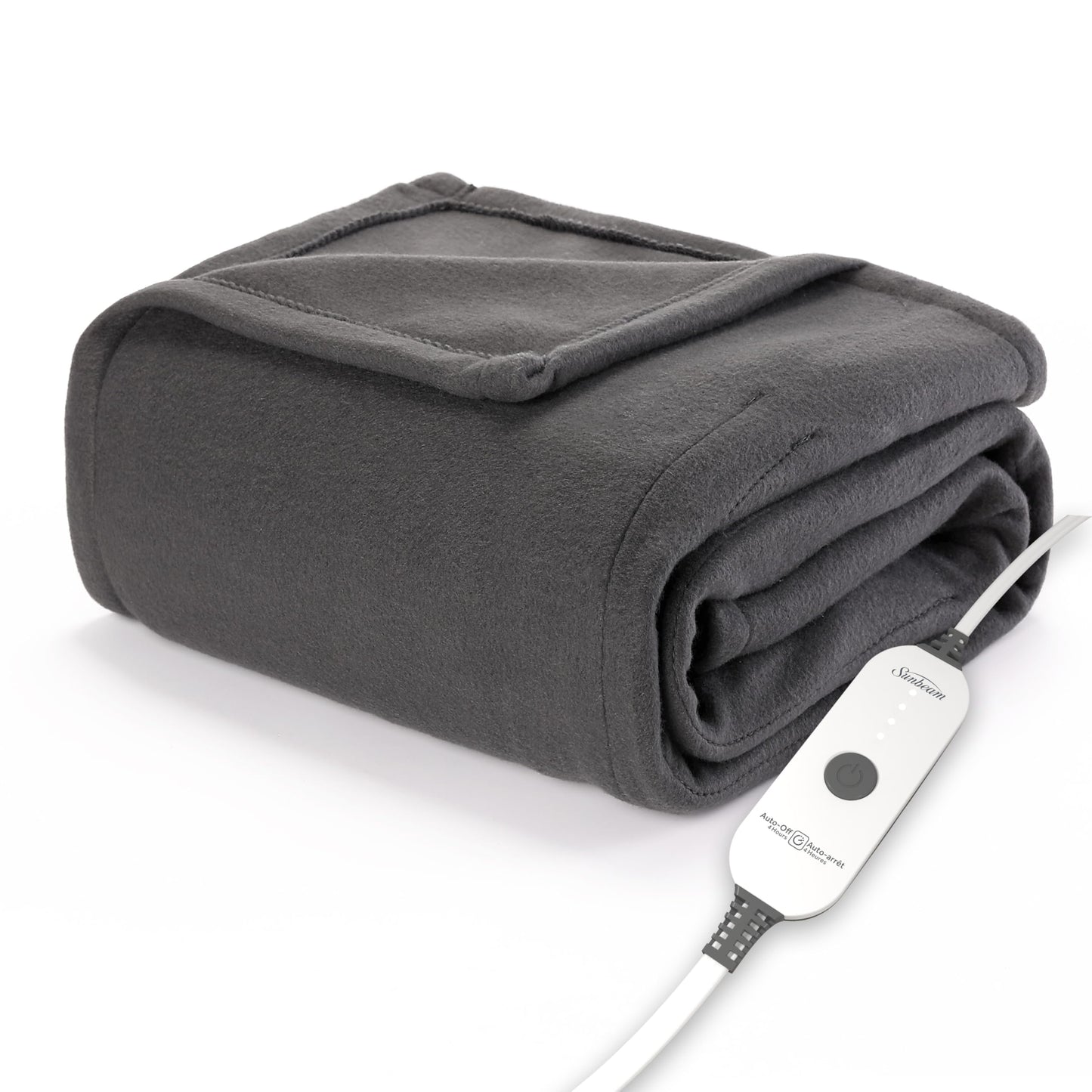 Sunbeam Royal Ultra Fleece Heated Electric Blanket King Size, 90" x 100", 12 Heat Settings, 12-Hour Auto Shut-Off, Machine Washable, Pebble Beige