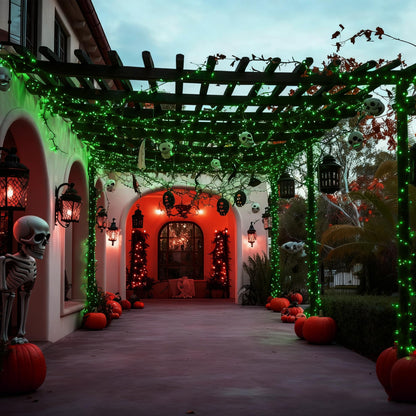 Green St. Patrick's Day Fairy Lights Decorations, 33ft Super Bright 100 LED Connectable String with 8 Modes for Indoor Outdoor Patio, Yard, Balcony, Christmas & Party Décor (Black Wire – Green)