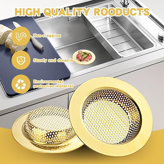 RQYEKDO 3-Pack Kitchen Sink Strainer Stainless Steel