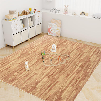 Happygrill 100 Sq. Ft. Interlocking Foam Floor Tiles, 25 PCS 2/5 Thick Wood Grain EVA Foam Mat w/50 Borders, 24” x 24” Puzzle Exercise Mat Gym Flooring for Home Gym Apartment Basement Play Room Yoga