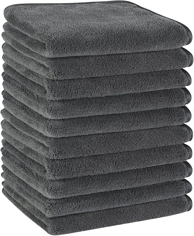 KinHwa Microfiber Hand Towels for Bathroom Soft and Absorbent Face Towels Grey