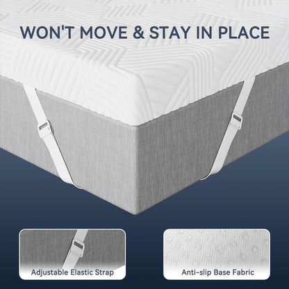 ELEMUSE 4 Inch Twin XL Memory Foam Mattress Topper, College Dorm Room Essentials, Gel Foam Bed Topper with Washable Cover, Non-Slip Back to School Bedding, CertiPUR-US