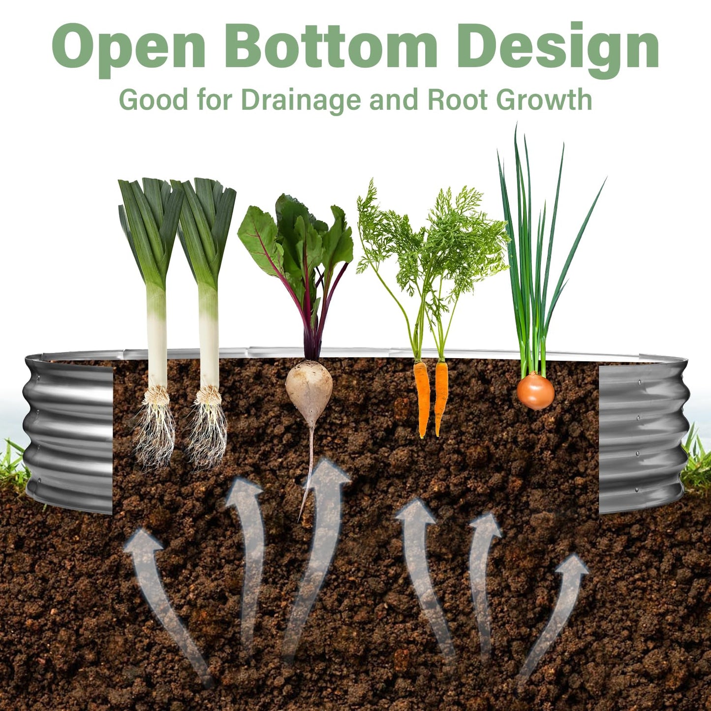 TATAANTY Raised Garden Bed for Outdoor: 4x2x1ft Durable Metal Vegetable Plant Container Kit - Oval Planter Box for Gardening Flower Trough Galvanized - 1 Pack
