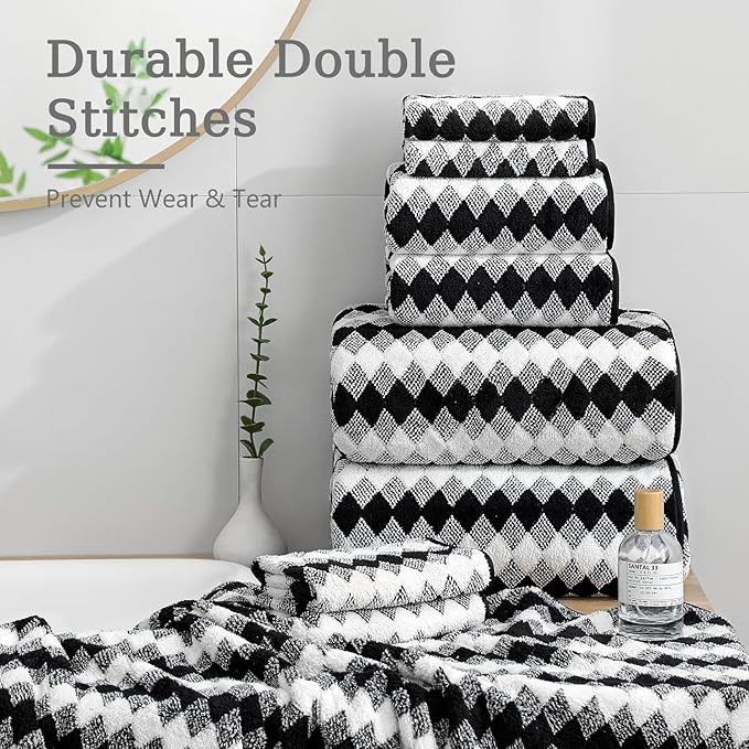 4 Piece Bath Towel Black Oversized Bath Sheet 35"x70" Bathroom Towel Extra