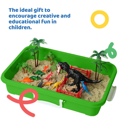 Dazmers DT6599 Dinosaur Kids Toys- Feels Like Magnetic Sand - Complete Set with MOlds and Toys - Safe, Sensory, for Children