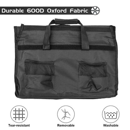 TWOCORN Collapsible Foldable Wagon, Heavy Duty with Wheels, Utility Folding Grocery Wagon for Outdoor Activities (Black)