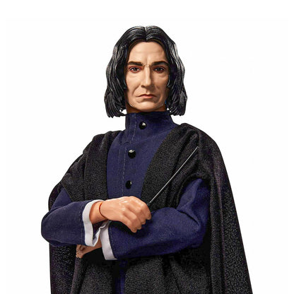 Harry Potter Collectible Severus Snape Doll (~12-inch) Wearing Black Coat Jacket and Wizard Robes, with Wand, Gift for 6 Year Olds and Up
