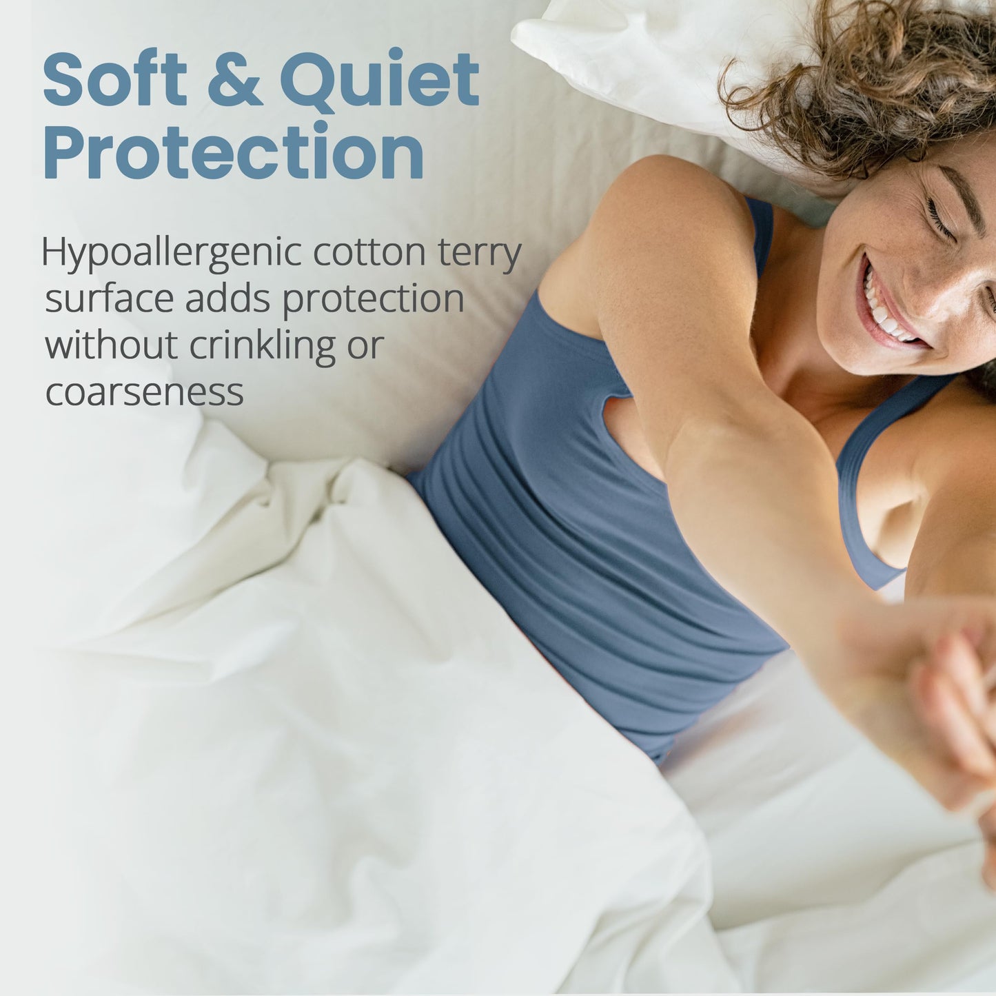 SafeRest Waterproof Twin Size Mattress Protector - Fitted with Stretchable Pockets - Machine Washable Cotton Blend Mattress Cover for Bed