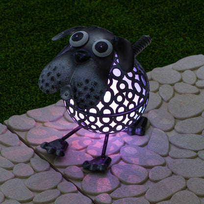 GloBrite Colour Changing LED Garden Metal Scroll Solar Light - Ornament Decoration Patio Light (Dog)