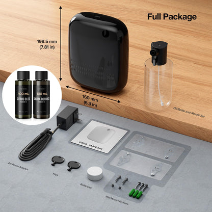 Airversa Smart Scent Air Machine with 400mL Capacity Up to 2000 sq.ft. Waterless Essential Oil Diffuser for Home and Commercial Use, Aromatherapy Scent Diffuser for Large Rooms, ANW-Black
