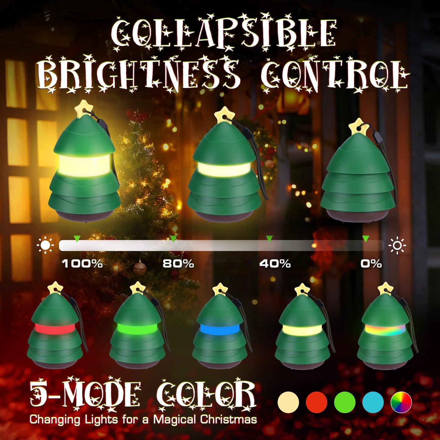Christmas Gift EverBrite Christmas Tree Lantern 3 Pack, 5 Light Modes Holiday Decoration Presents for Women and Men, AAA Batteries Contained Stocking Stuffers, Christmas Lights Indoor & Outdoor